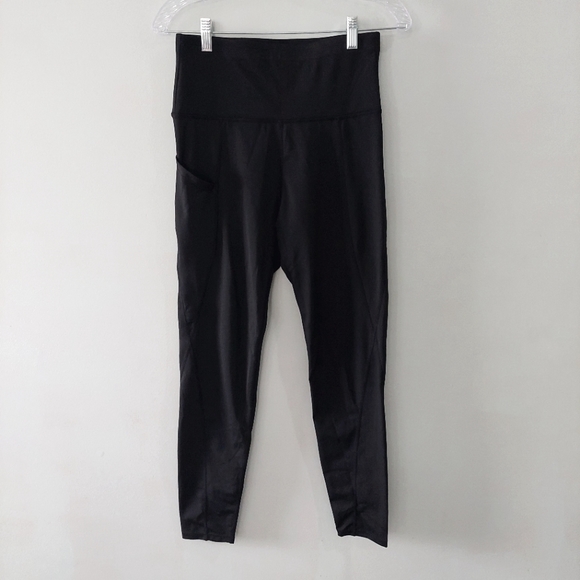 Sports Wear workout leggings size large black high waisted full length pockets - Picture 1 of 9